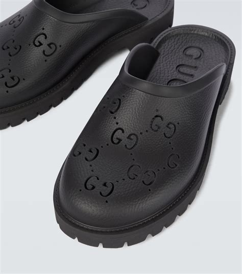 Slippers in gomma GG in Nero 